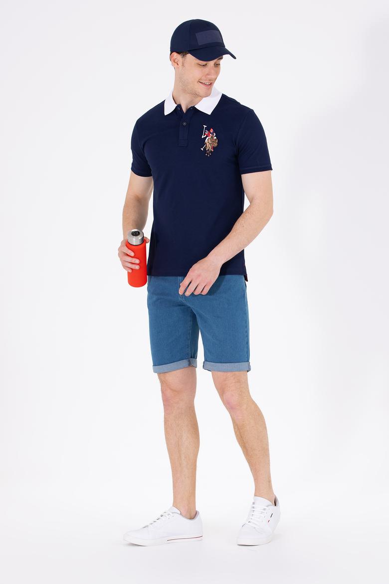 Erkek Lacivert Polo Yaka Basic T-Shirt - 50263005016