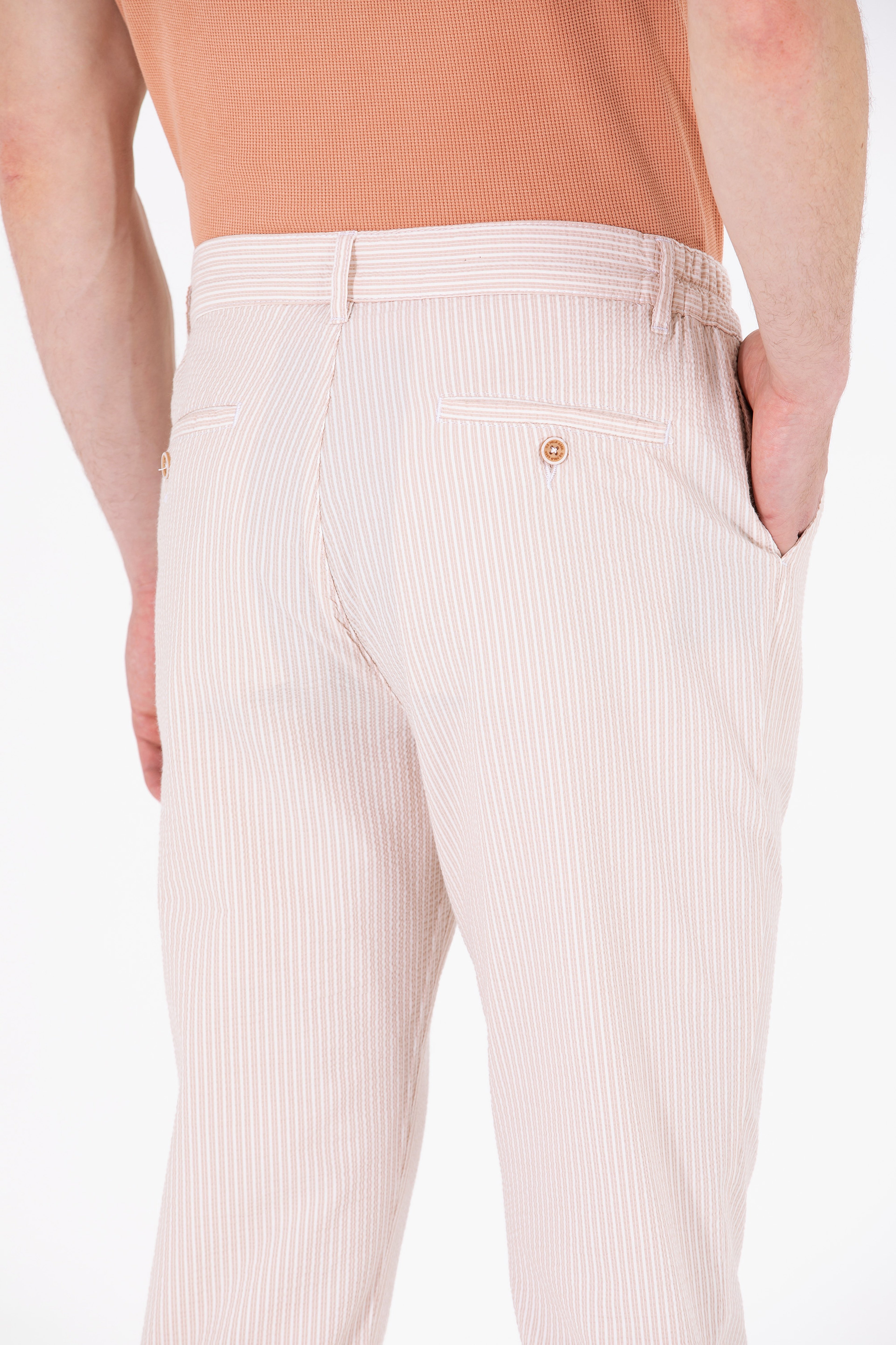 Erkek Carrot Fit Camel Kanvas Pantolon