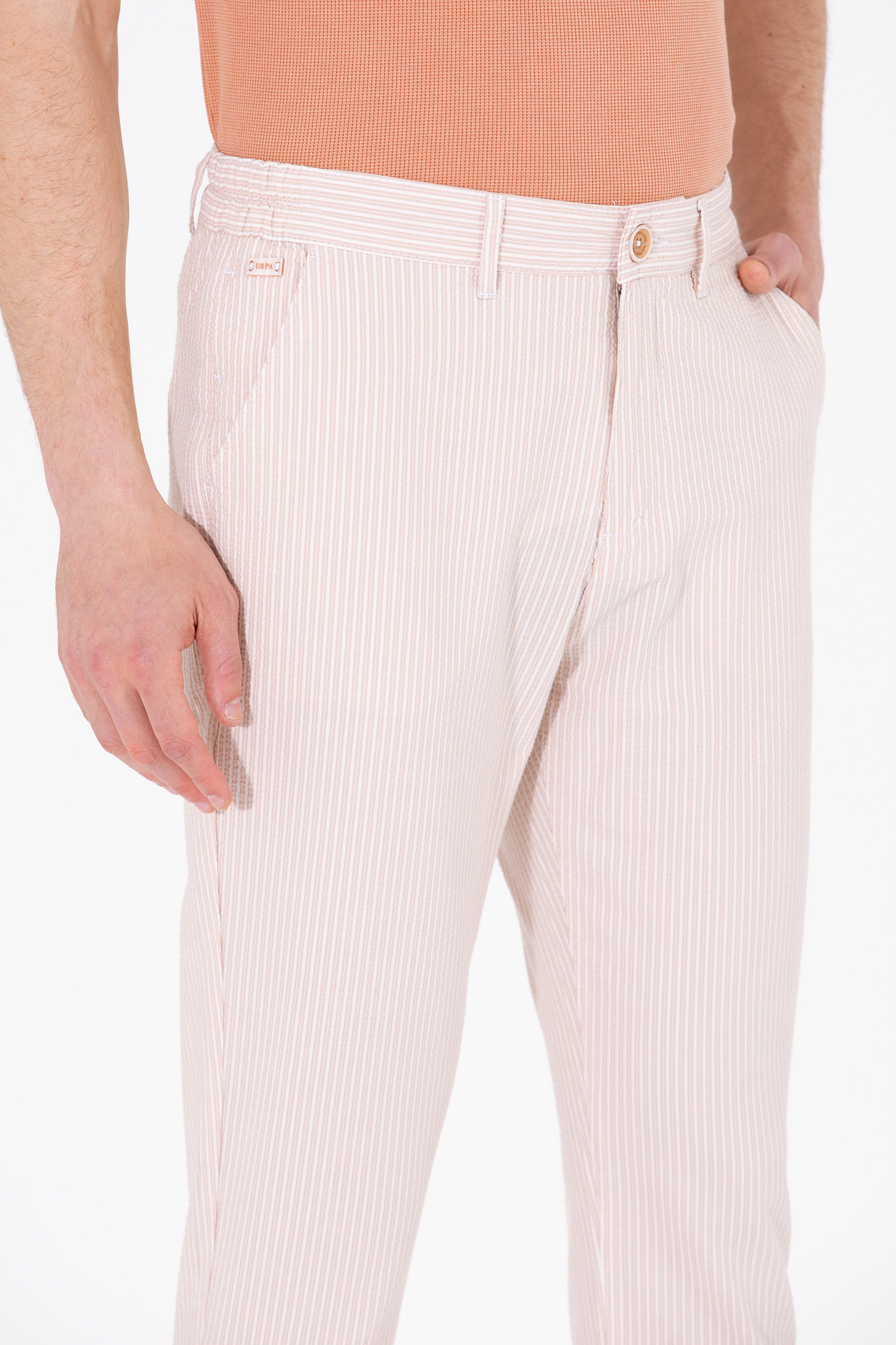 Erkek Carrot Fit Camel Kanvas Pantolon - Image 5