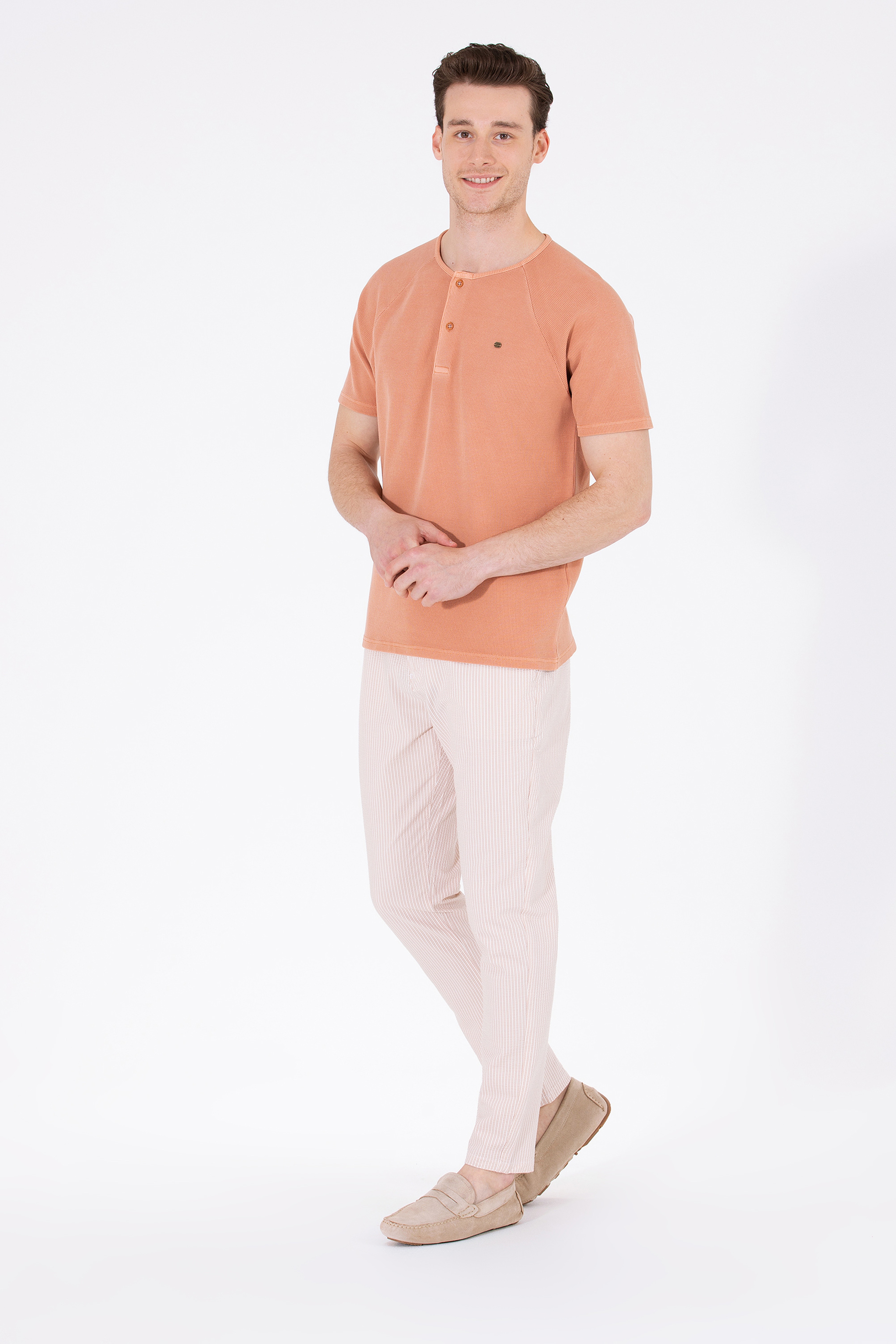 Erkek Carrot Fit Camel Kanvas Pantolon - Image 3