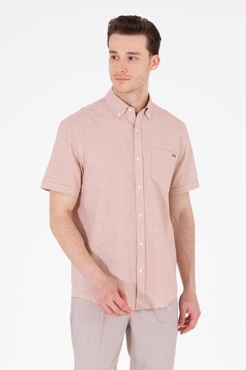 Erkek Kiremit Kısa Kollu Gömlek