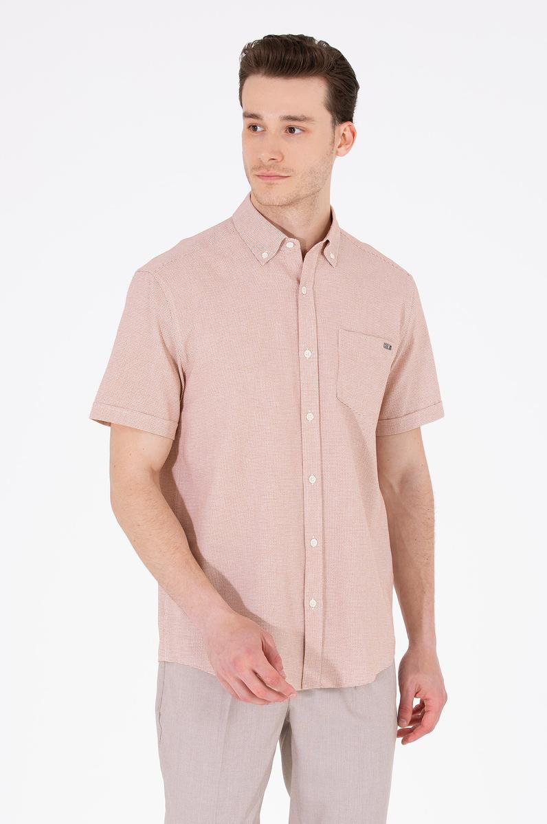 Erkek Kiremit Kısa Kollu Gömlek