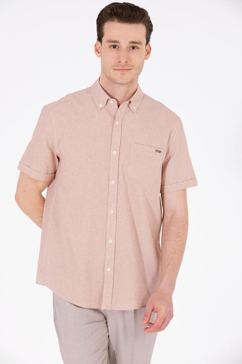 Erkek Kiremit Kısa Kollu Gömlek
