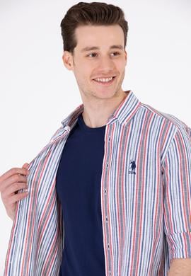 Erkek Çizgili Lacivert Gömlek - 50263698008