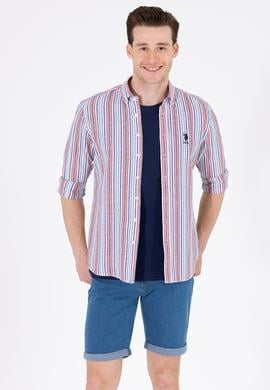 Erkek Çizgili Lacivert Gömlek - 50263698008