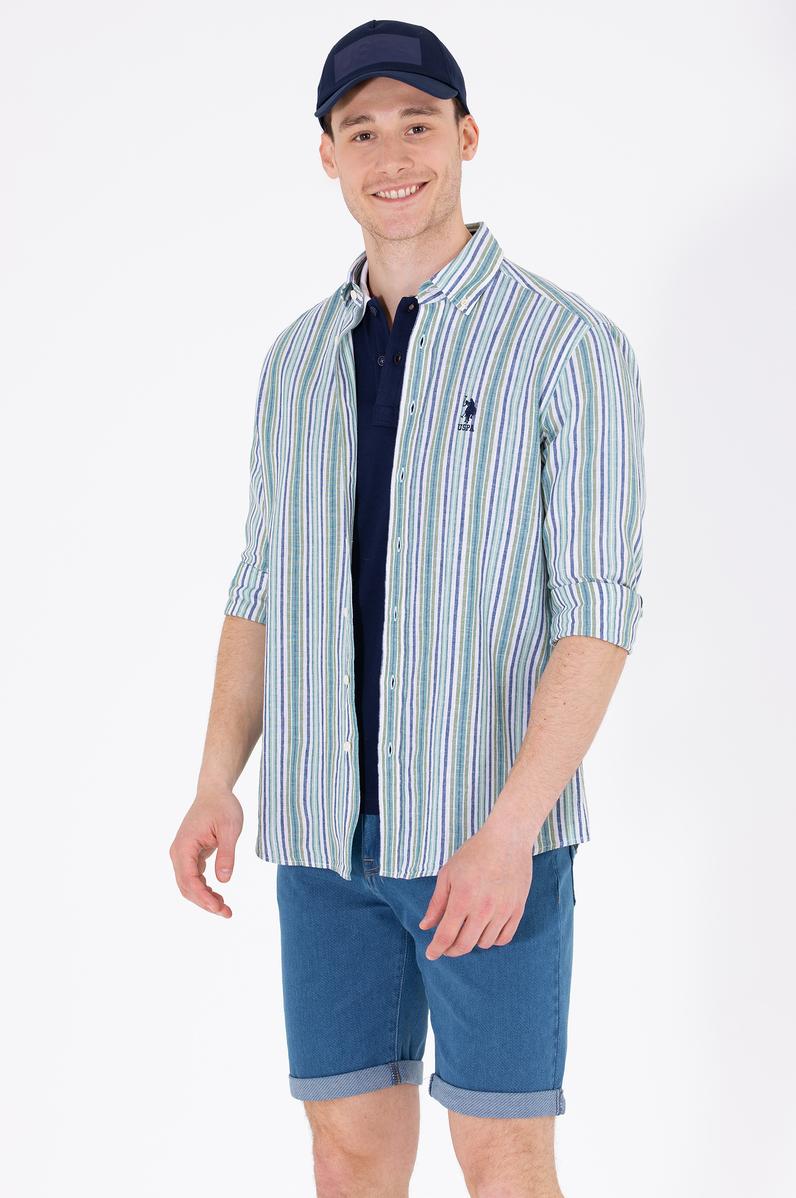 Erkek Yeşil Uzun Kollu Gömlek