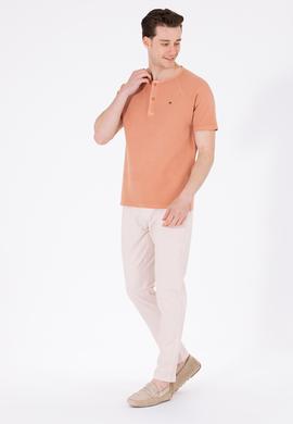 Erkek Pudra Bisiklet Yaka Tişört - 50263495057