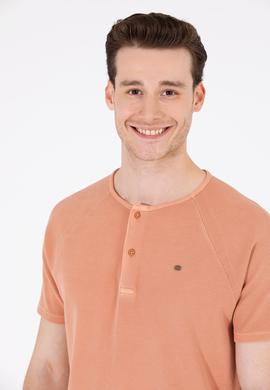 Erkek Pudra Bisiklet Yaka Tişört - 50263495057