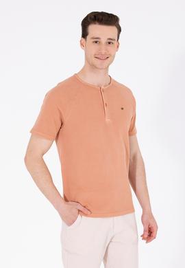 Erkek Pudra Bisiklet Yaka Tişört - 50263495057