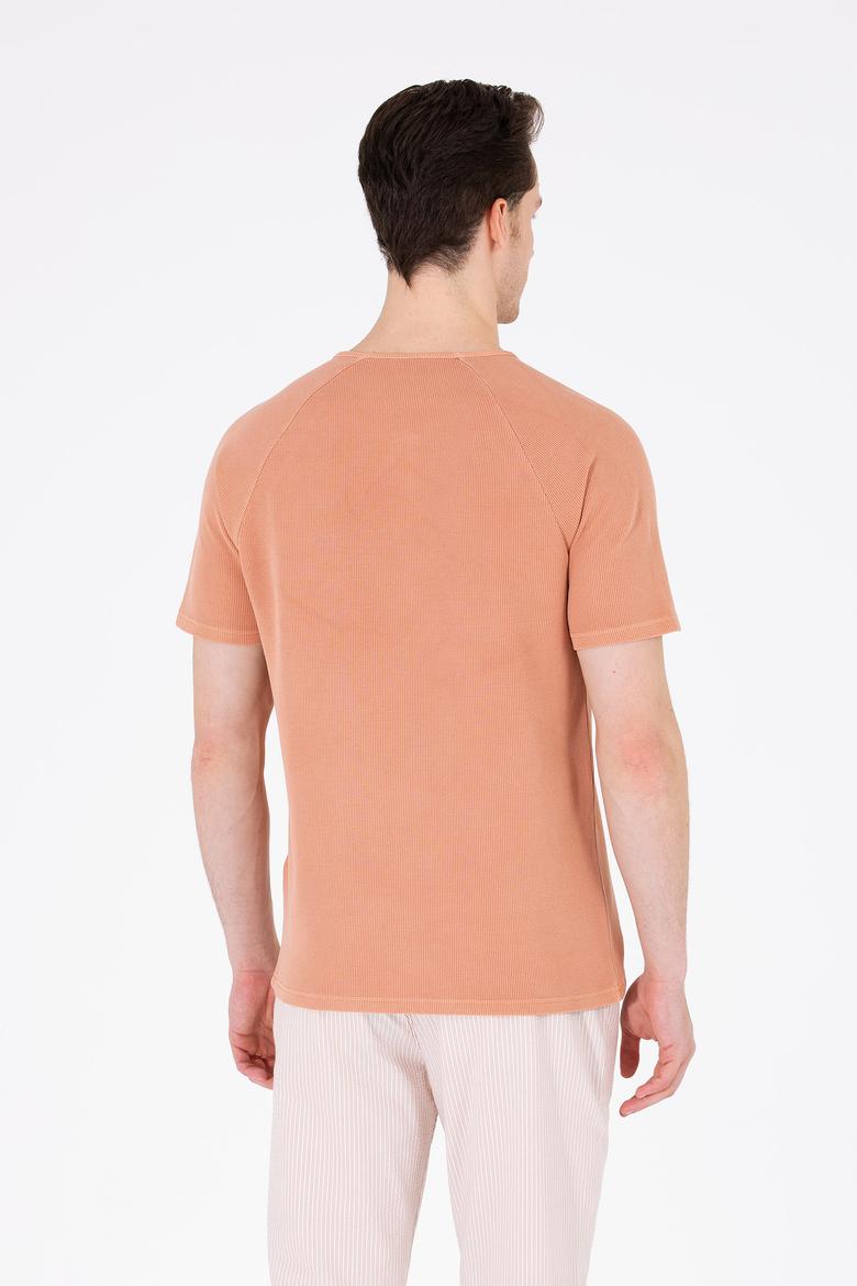 Erkek Pudra Bisiklet Yaka Tişört - 50263495057