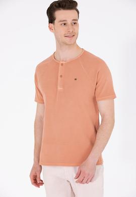 Erkek Pudra Bisiklet Yaka Tişört - 50263495057