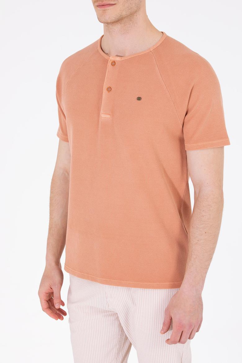 Erkek Pudra Bisiklet Yaka Tişört - 50263495057