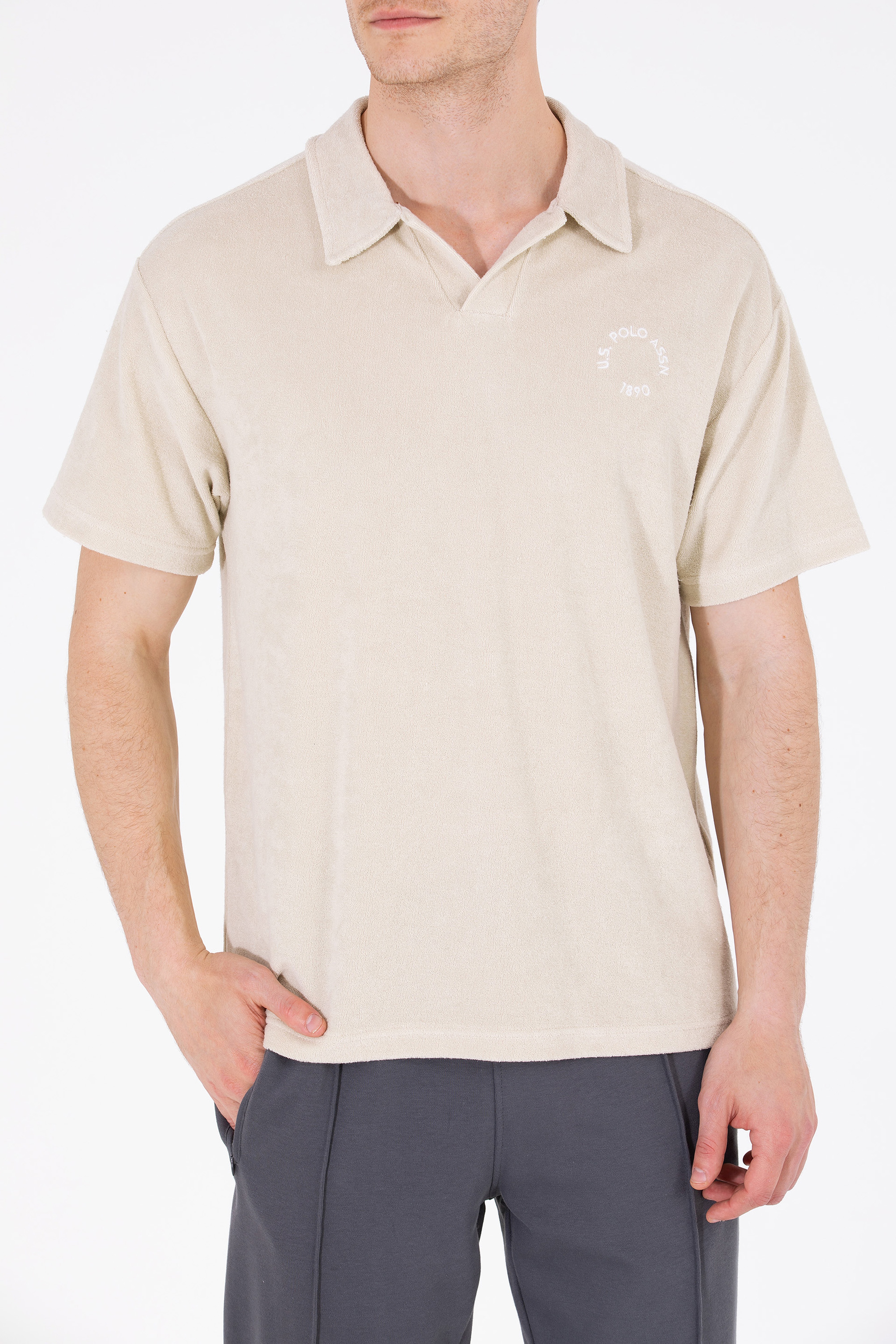 Erkek Taş Comfort Polo Yaka Tişört - Image 6