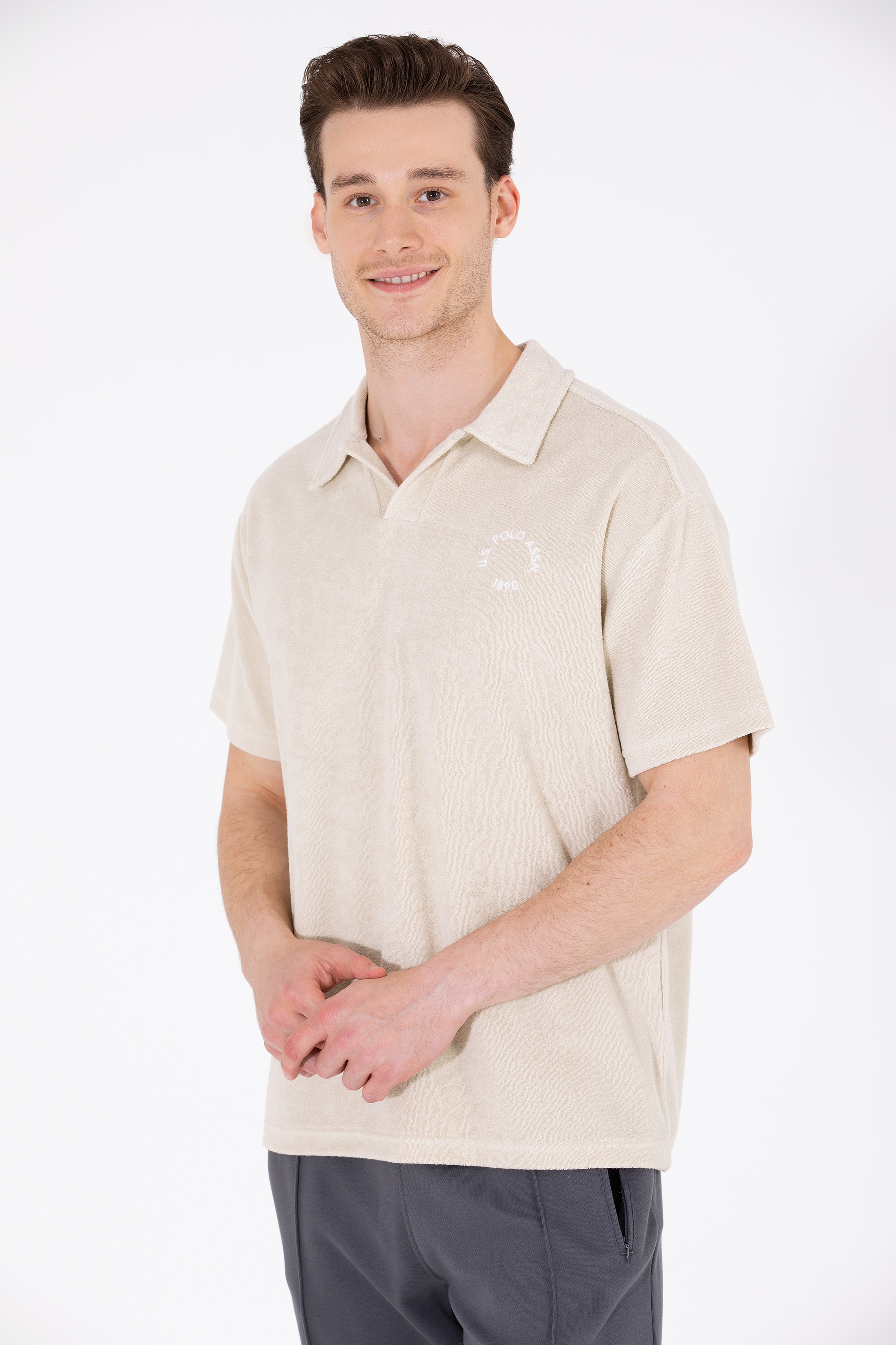 Erkek Taş Comfort Polo Yaka Tişört - Image 2