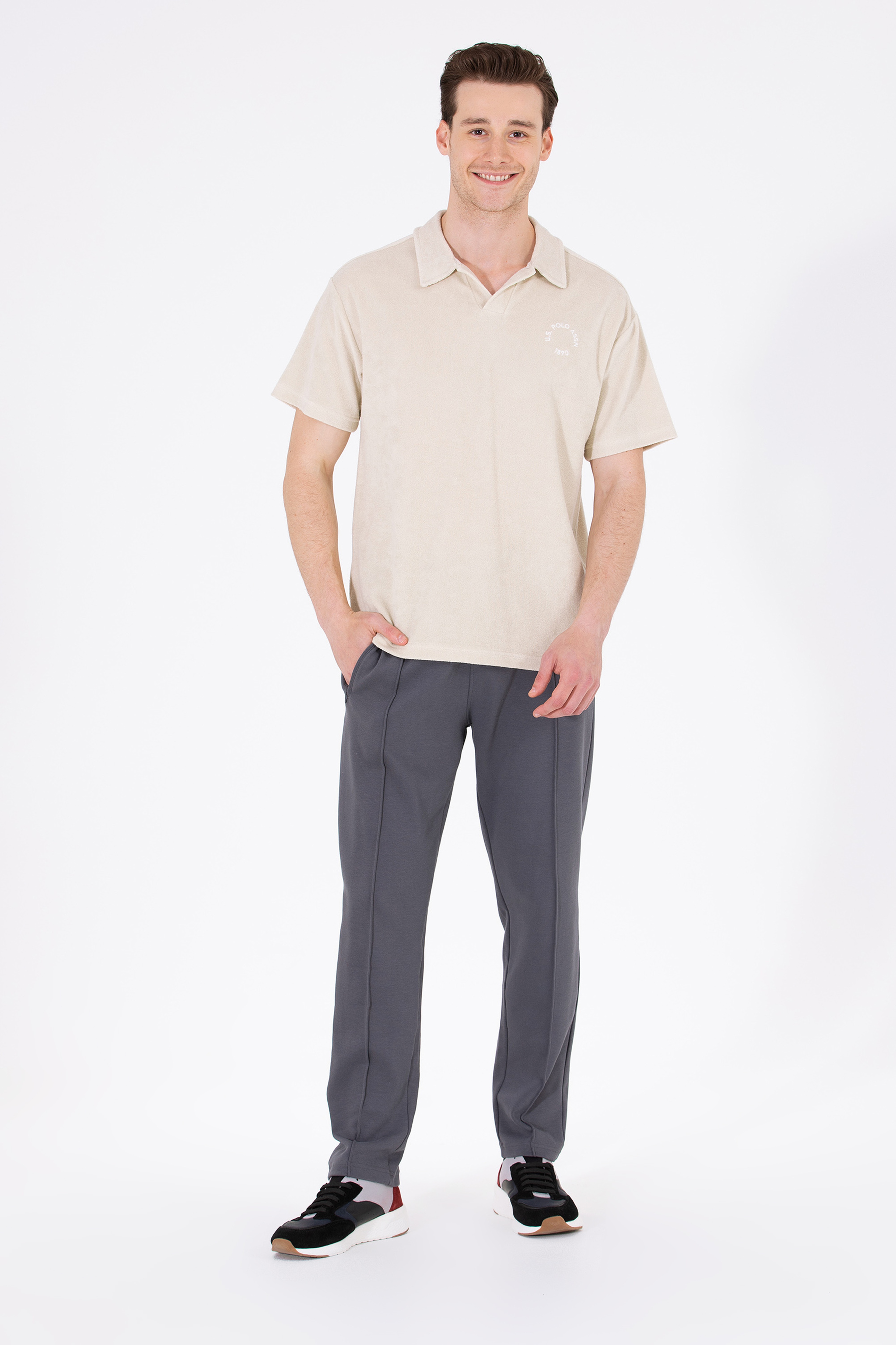 Erkek Taş Comfort Polo Yaka Tişört - Image 4