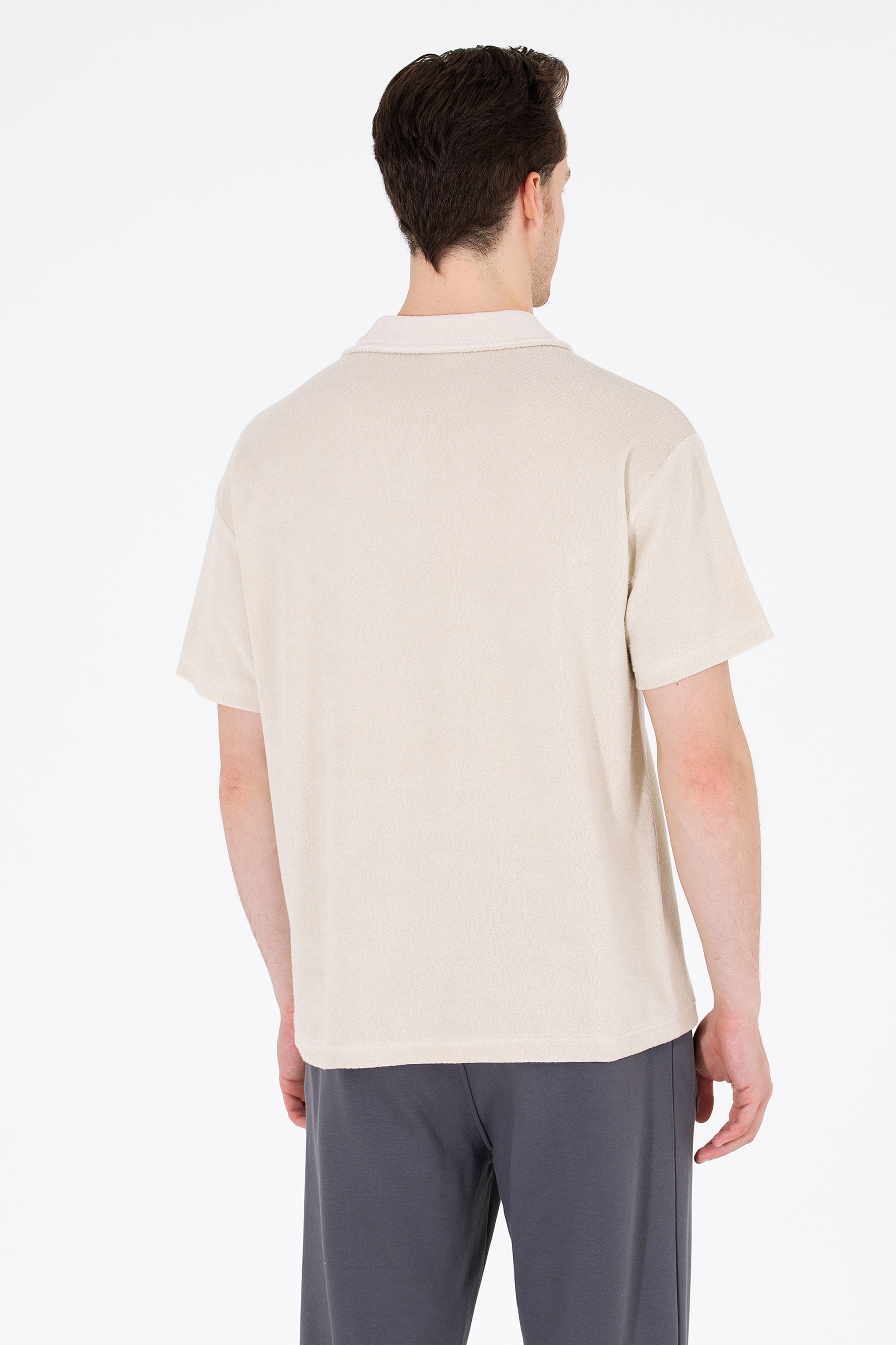 Erkek Taş Comfort Polo Yaka Tişört - Image 5