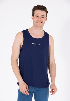 Erkek Lacivert Bisiklet Yaka Kolsuz Tişört - 50263566017