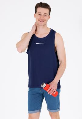 Erkek Lacivert Bisiklet Yaka Kolsuz Tişört - 50263566017