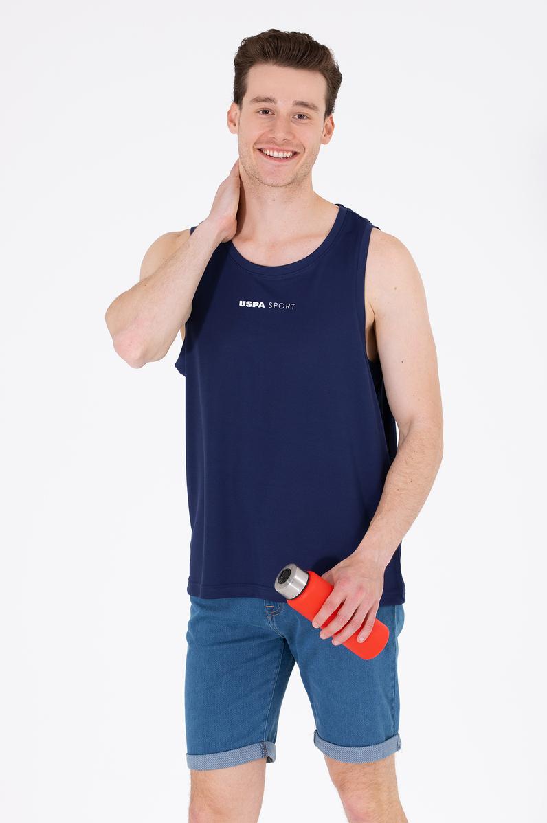 Erkek Lacivert Bisiklet Yaka Kolsuz Tişört