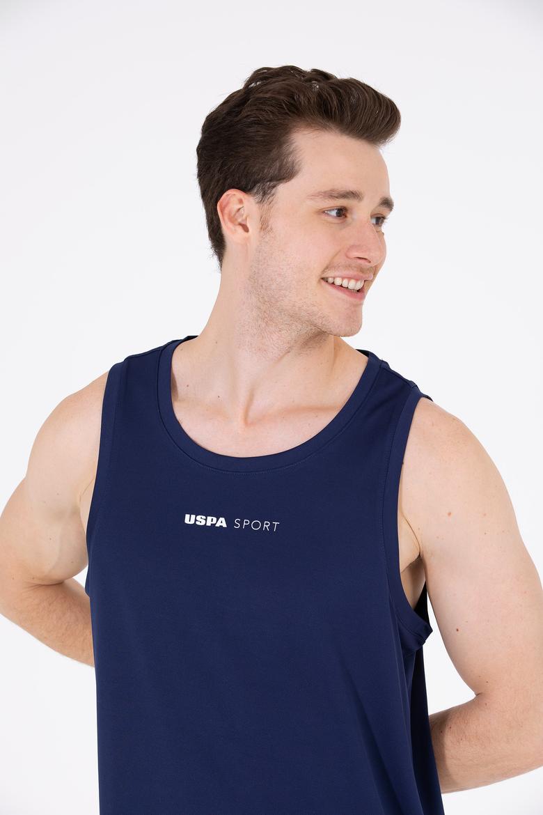 Erkek Lacivert Bisiklet Yaka Kolsuz Tişört - 50263566017