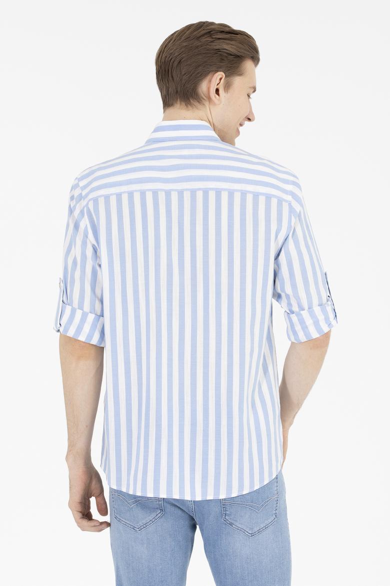 Erkek Mavi Uzun Kollu Gömlek - 50263545006