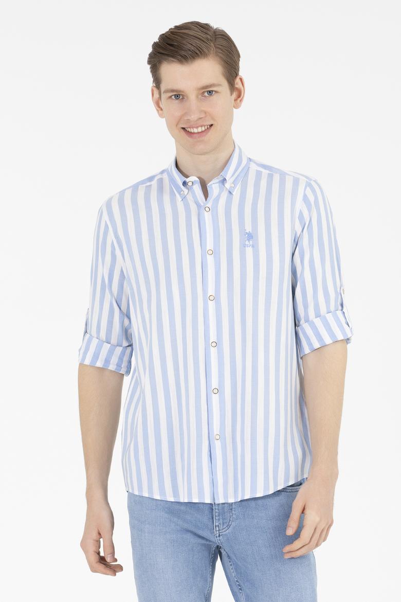 Erkek Mavi Uzun Kollu Gömlek - 50263545006