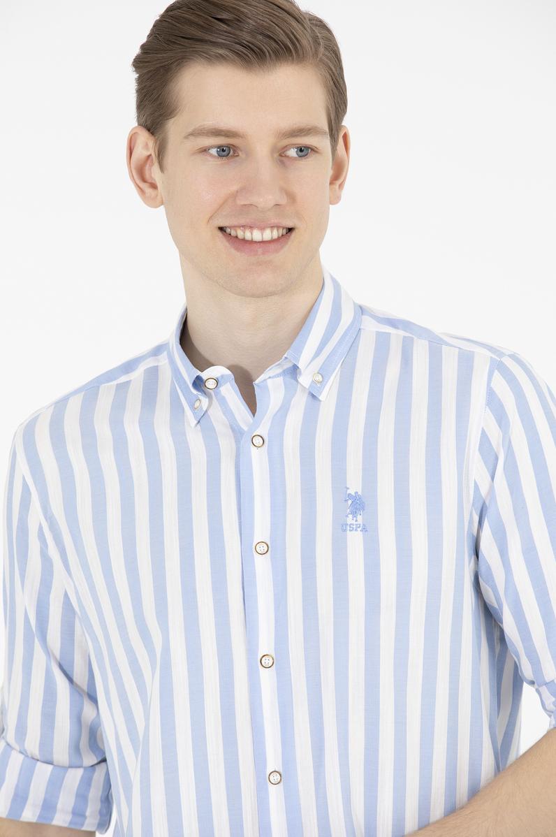 Erkek Mavi Uzun Kollu Gömlek