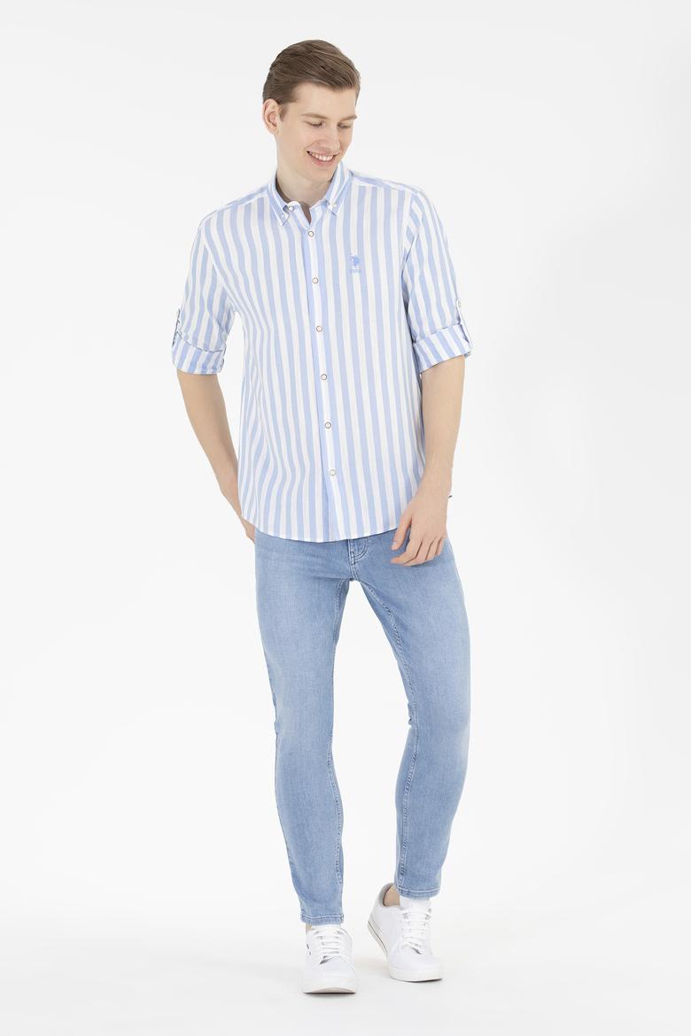 Erkek Mavi Uzun Kollu Gömlek - 50263545006