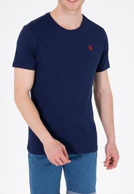 Erkek Lacivert Basic Bisiklet Yaka Tişört - 50262974016