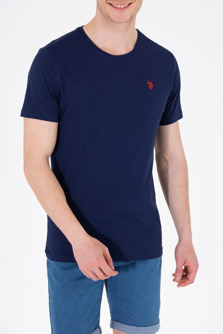 Erkek Lacivert Basic Bisiklet Yaka Tişört - 50262974016