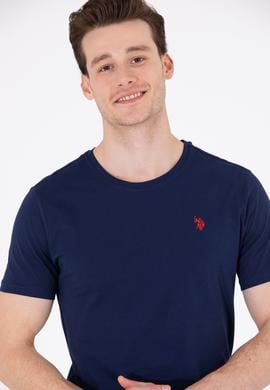 Erkek Lacivert Basic Bisiklet Yaka Tişört - 50262974016