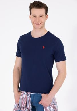 Erkek Lacivert Basic Bisiklet Yaka Tişört - 50262974016