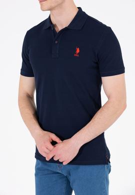 Erkek Koyu Lacivert Basic Polo Yaka Tişört - 50263238164