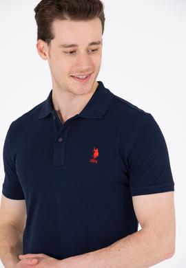 Erkek Koyu Lacivert Basic Polo Yaka Tişört - 50263238164