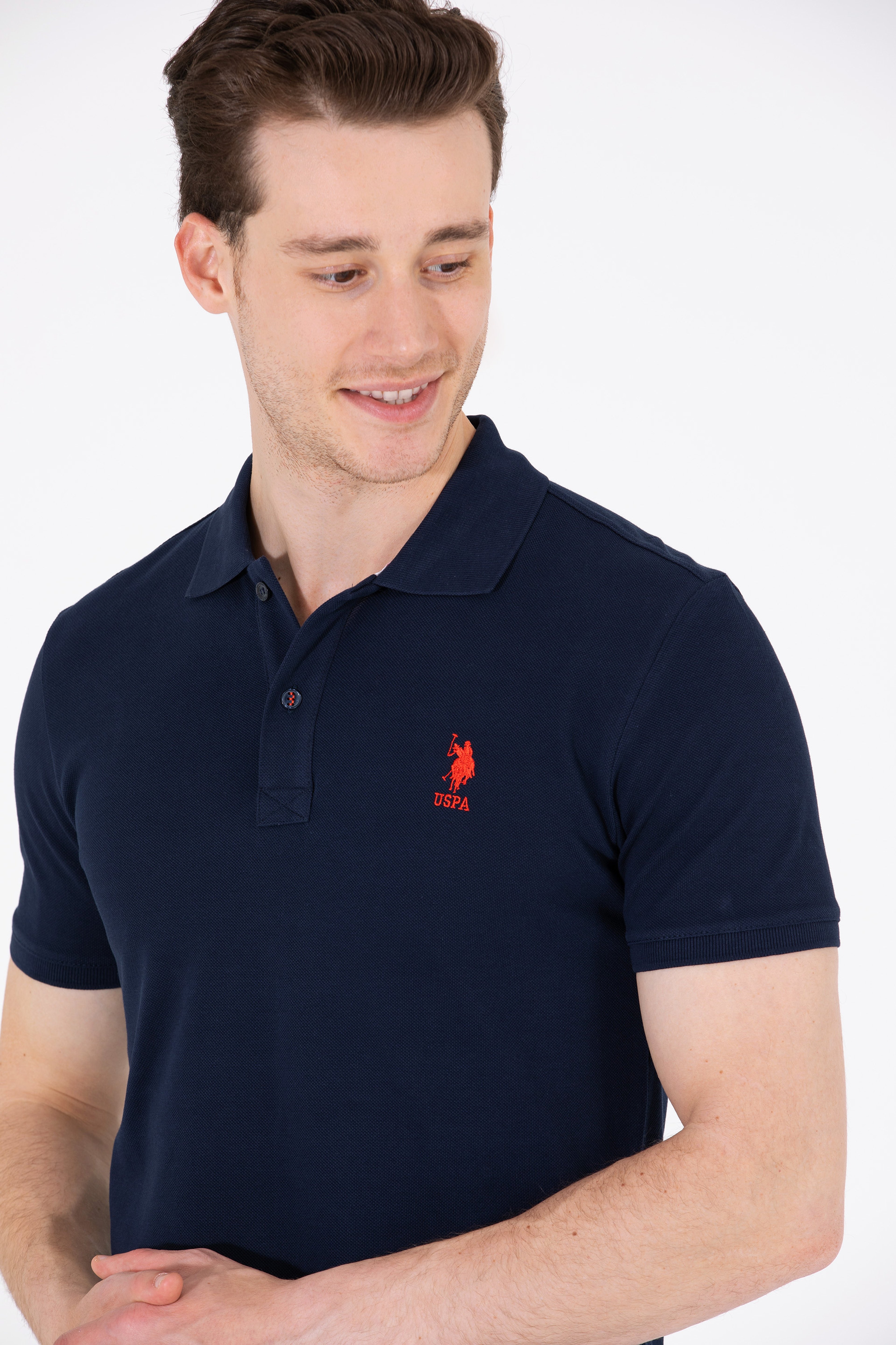 Erkek Koyu Lacivert Basic Polo Yaka Tişört