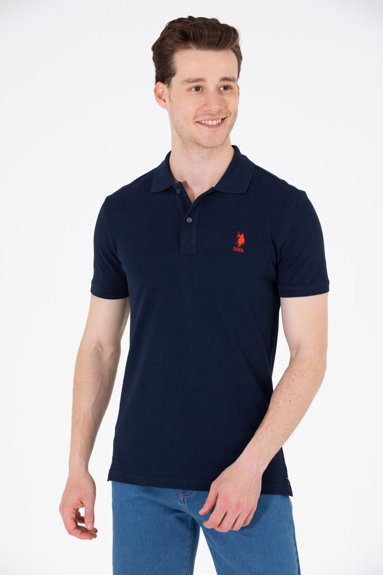 Erkek Koyu Lacivert Basic Polo Yaka Tişört - 50263238164