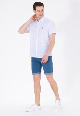 Erkek Mavi Kısa Kollu Gömlek - 50264417005