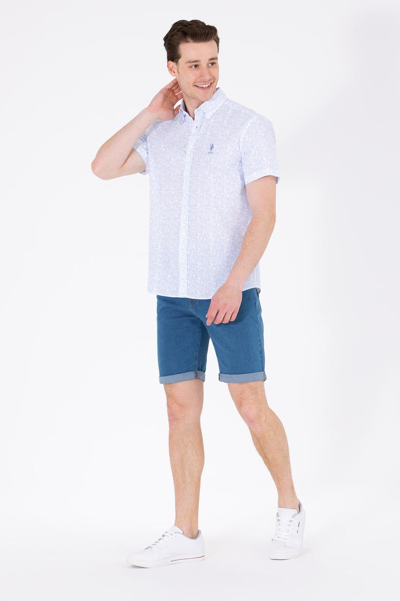 Erkek Mavi Kısa Kollu Gömlek - 50264417005