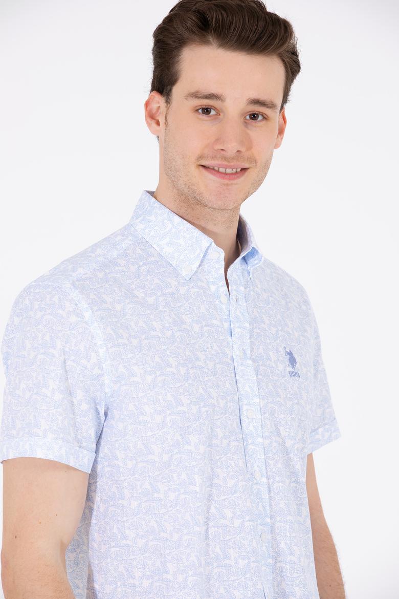Erkek Mavi Kısa Kollu Gömlek - 50264417005
