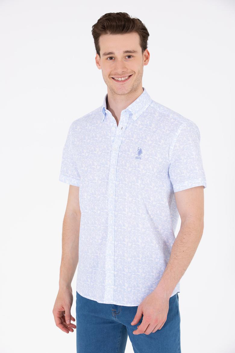 Erkek Mavi Kısa Kollu Gömlek - 50264417005