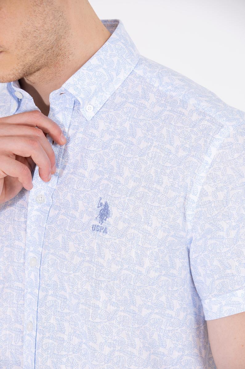 Erkek Mavi Kısa Kollu Gömlek