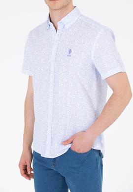 Erkek Mavi Kısa Kollu Gömlek - 50264417005