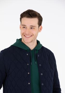 Erkek Lacivert Dik Yaka Örme Hırka - 50254563016