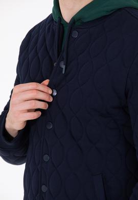 Erkek Lacivert Dik Yaka Örme Hırka - 50254563016