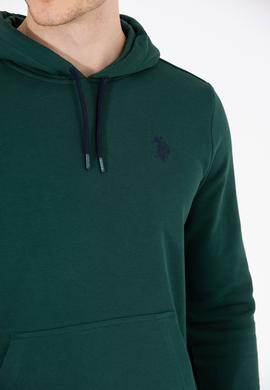 Erkek Yeşil Kapüşonlu Basic Sweatshirt - 50261140028