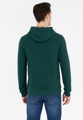 Erkek Yeşil Kapüşonlu Basic Sweatshirt - 50261140028