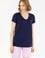 Kadın Lacivert V Yaka Basic Tişört