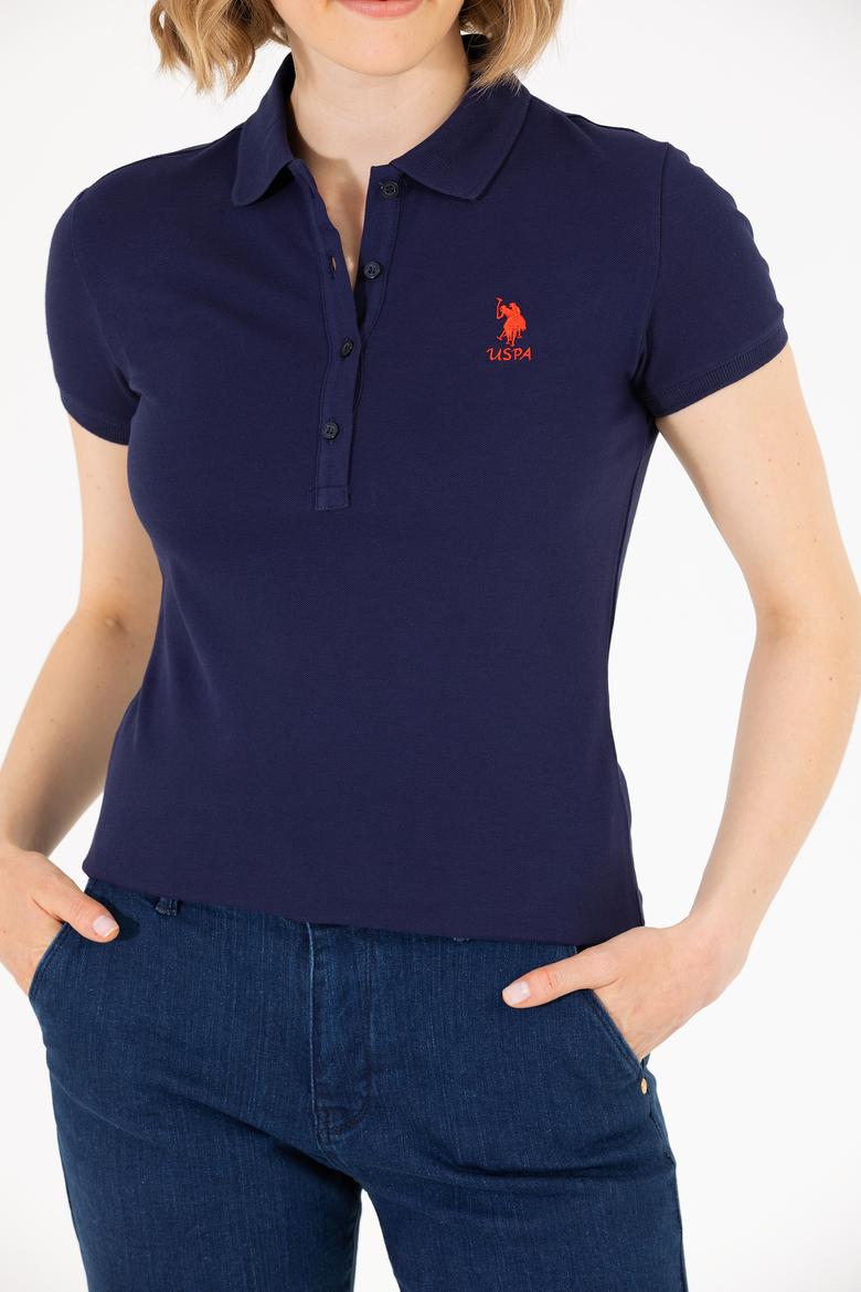 Kadın Lacivert Basic Polo Yaka Tişört - 50262657013