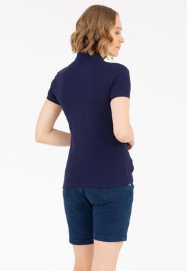 Kadın Lacivert Basic Polo Yaka Tişört - 50262657013