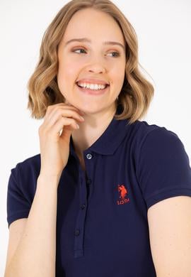 Kadın Lacivert Basic Polo Yaka Tişört - 50262657013